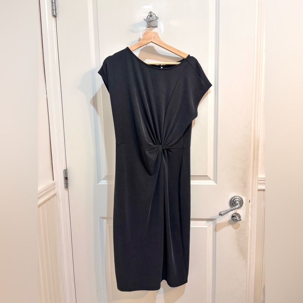 Nordstrom Rack Black Side Knot Modal Blend Midi Dress